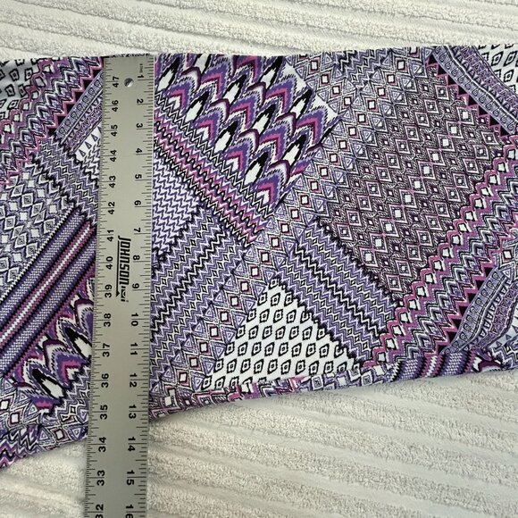 D&Co. Beach Womens Purple Geometric Print Wide-Leg Pants LP Lightweight Stretch - Picture 9 of 10